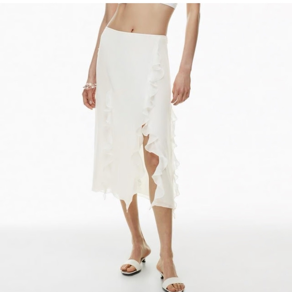 Elegant White Ruffle Skirt